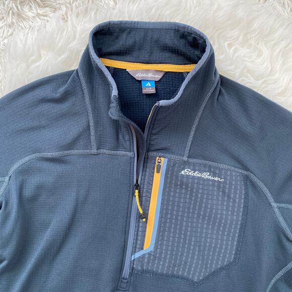 Eddie Bauer Men's Gray 1/2 Zip High Route Grid FreeHeat Fleece, size S - Picture 3 of 9